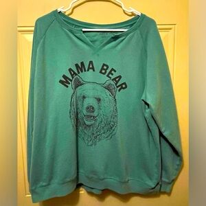 Mama Bear Graphic Teal Sweatshirt